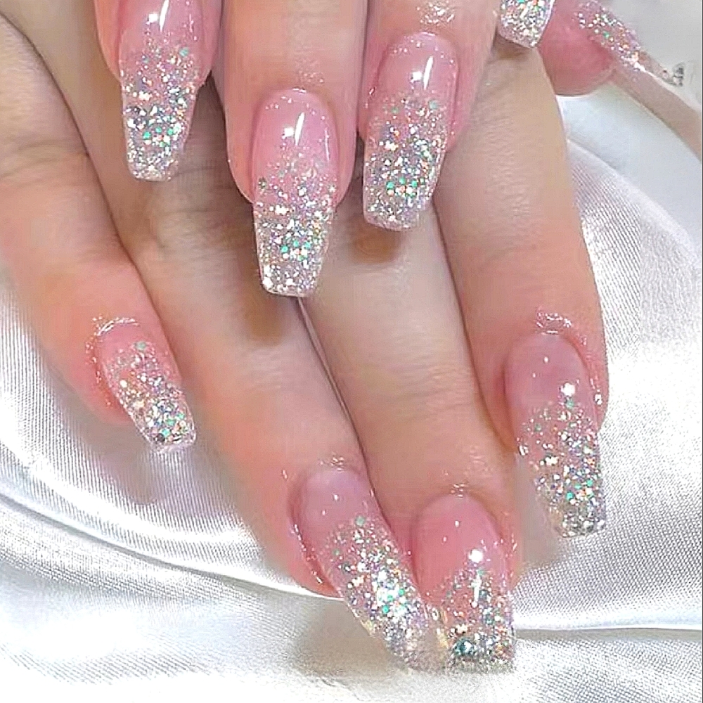 24pc Luxurious Premium Exquisite Sparkling Bling Press on Nails Free Shi…